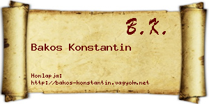 Bakos Konstantin névjegykártya